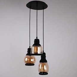 Antikk Glassskjerm Med 3 Lys, Kunstnerisk Minimalistisk Anheng