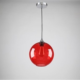 Moderne Glasspendellampe I Rund Rød Bobledesign