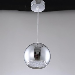 Moderne Og Moderne Globeformet Anhengslampe I Metall Med Elektroplettering