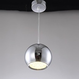 Moderne Og Moderne Globeformet Anhengslampe I Metall Med Elektroplettering