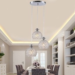 3 Hoder Moderne Samtids Krystall Pendellampe