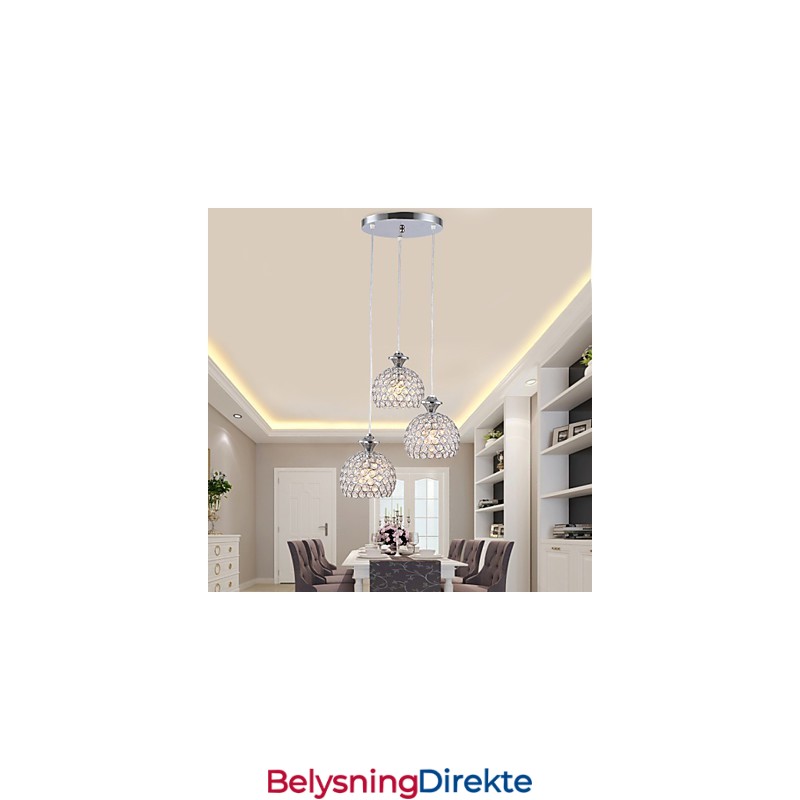 3 Hoder Moderne Samtids Krystall Pendellampe