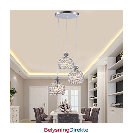 3 Hoder Moderne Samtids Krystall Pendellampe