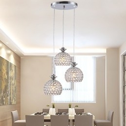3 Hoder Moderne Samtids Krystall Pendellampe