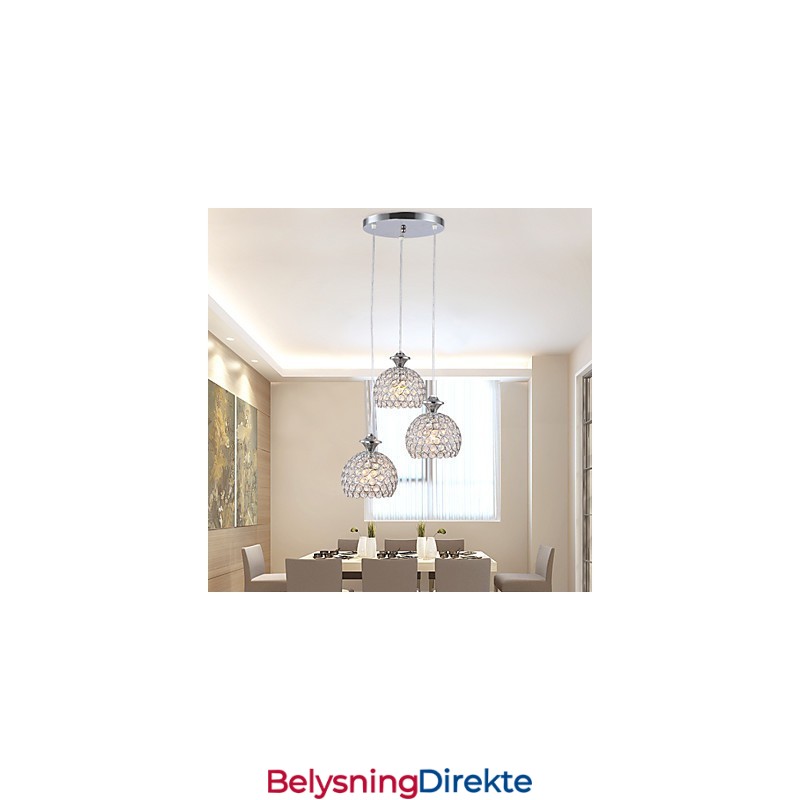 3 Hoder Moderne Samtids Krystall Pendellampe