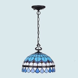 Europeisk Landlig Kreativ Kunst Lysekrone I Farget Glass Restaurering Av Gamle Skikker Lampelys