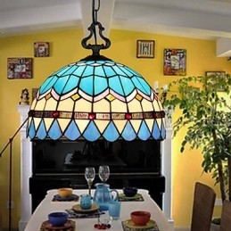 Europeisk Landlig Kreativ Kunst Lysekrone I Farget Glass Restaurering Av Gamle Skikker Lampelys