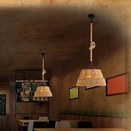 Loft Industriell Vind Kreativ Nordisk Hamptau Måltider Lysekrone Lampe