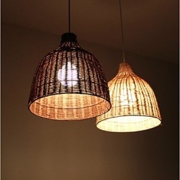 Landlig Stil Cany Art Creative Håndlaget Av The Cane Makes Up Droplight Lamp
