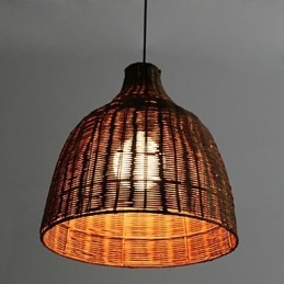 Landlig Stil Cany Art Creative Håndlaget Av The Cane Makes Up Droplight Lamp
