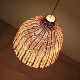 Landlig Stil Cany Art Creative Håndlaget Av The Cane Makes Up Droplight Lamp