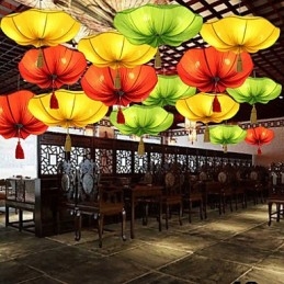 Stoffkunst Romantisk Imitasjon Av Klassisk Droplight Sørøst-Asia Lotus Lantern Lamp Light