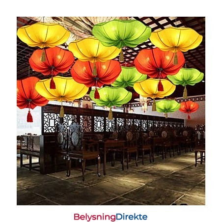 Stoffkunst Romantisk Imitasjon Av Klassisk Droplight Sørøst-Asia Lotus Lantern Lamp Light