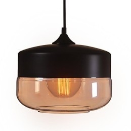 Westmenlights Vintage Moderne Malt Glass Taklampe Pendellampe Svart 250 Mm Diameter