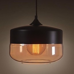 Westmenlights Vintage Moderne Malt Glass Taklampe Pendellampe Svart 250 Mm Diameter