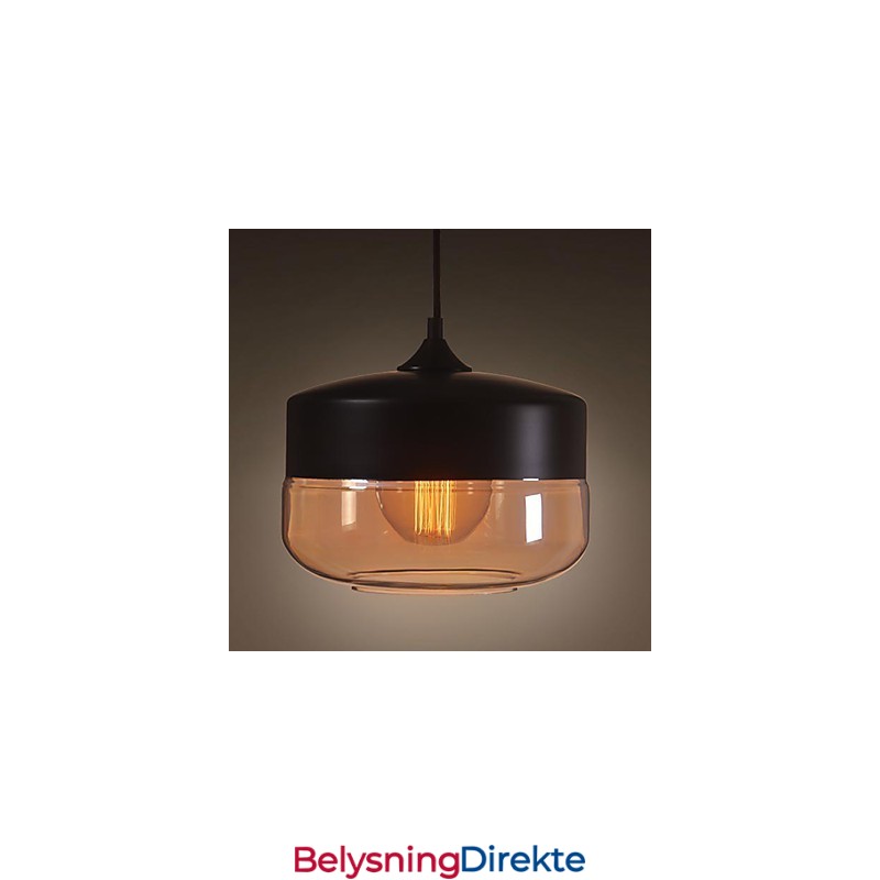 Westmenlights Vintage Moderne Malt Glass Taklampe Pendellampe Svart 250 Mm Diameter