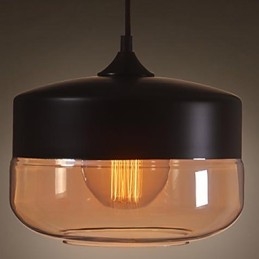 Westmenlights Vintage Moderne Malt Glass Taklampe Pendellampe Svart 250 Mm Diameter