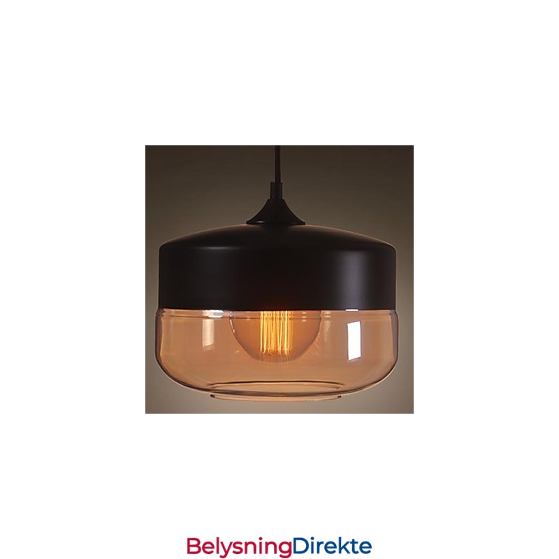 Westmenlights Vintage Moderne Malt Glass Taklampe Pendellampe Svart 250 Mm Diameter