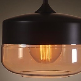 Westmenlights Vintage Moderne Malt Glass Taklampe Pendellampe Svart 250 Mm Diameter