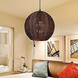 Moderne Og Moderne Lanterne Landlig Globeformet Metallpendellampe