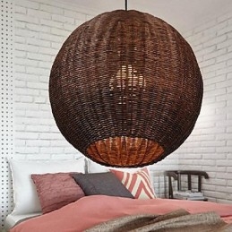 Moderne Og Moderne Lanterne Landlig Globeformet Metallpendellampe