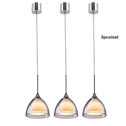 Lysende Tolags Pendeløylampe I Klart Glass I Polert Krom