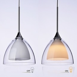 Lysende Tolags Pendeløylampe I Klart Glass I Polert Krom