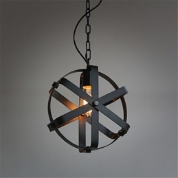 Vintage-Stil Industriell Rund Anhengslampe Loft Hjemmeinnredning Dekorativ Lysekrone