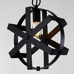 Vintage-Stil Industriell Rund Anhengslampe Loft Hjemmeinnredning Dekorativ Lysekrone