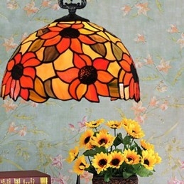 Europeisk Landlig Kreativ Kunst Lysekrone I Farget Glass Restaurering Av Gamle Skikker Lampelys