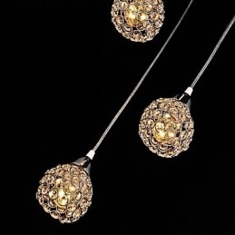 Moderne Og Moderne Krystallbelagt Metallpendellampe