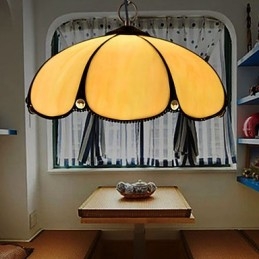 Europeisk Landlig Kreativ Kunst Lysekrone I Farget Glass Restaurering Av Gamle Skikker Lampelys