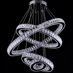 Krystall Pendellampe Taklampe Lysekrone Lysarmaturer Med 4 Ringer