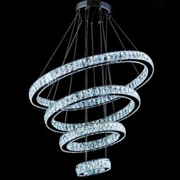 Krystall Pendellampe Taklampe Lysekrone Lysarmaturer Med 4 Ringer