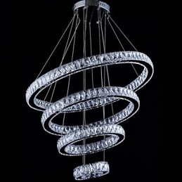 Krystall Pendellampe Taklampe Lysekrone Lysarmaturer Med 4 Ringer