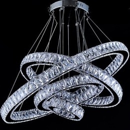 Krystall Pendellampe Taklampe Lysekrone Lysarmaturer Med 4 Ringer