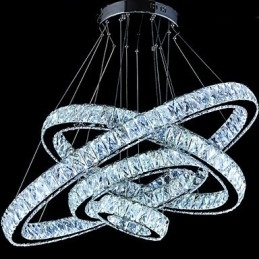 Krystall Pendellampe Taklampe Lysekrone Lysarmaturer Med 4 Ringer
