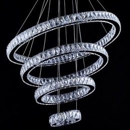 Krystall Pendellampe Taklampe Lysekrone Lysarmaturer Med 4 Ringer