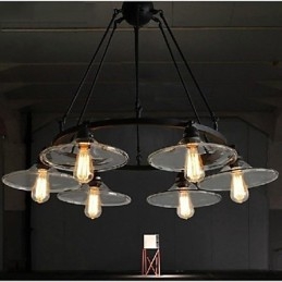Tradisjonell Klassisk Vintage Retro Lanterne Landlig Mini-Stil Maleri Metall Pendellampe Spisestue