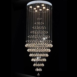 Moderne Krystalllysekronebelysning Pendellampe Taklampe Med 8 Pærer H180 Cm