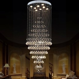 Moderne Krystalllysekronebelysning Pendellampe Taklampe Med 8 Pærer H180 Cm