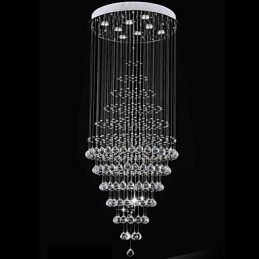 Moderne Krystalllysekronebelysning Pendellampe Taklampe Med 8 Pærer H180 Cm