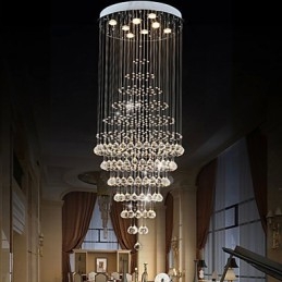 Moderne Krystalllysekronebelysning Pendellampe Taklampe Med 8 Pærer H180 Cm