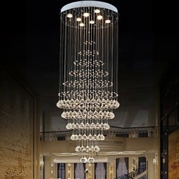 Moderne Krystalllysekronebelysning Pendellampe Taklampe Med 8 Pærer H180 Cm