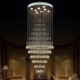 Moderne Krystalllysekronebelysning Pendellampe Taklampe Med 8 Pærer H180 Cm