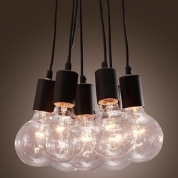 Modern Home 7 Head Edison-Pærelampe Loft Glass Ball Pendellampe