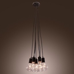 Modern Home 7 Head Edison-Pærelampe Loft Glass Ball Pendellampe