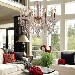 Elegant Krystalllysekrone Med 9 Lys