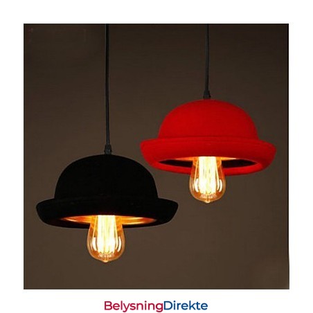 Hat Pendel Kafédesign Svart Lysekrone