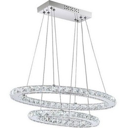 Moderne Krystallanhengslampe Med Oval Dobbel Ring For